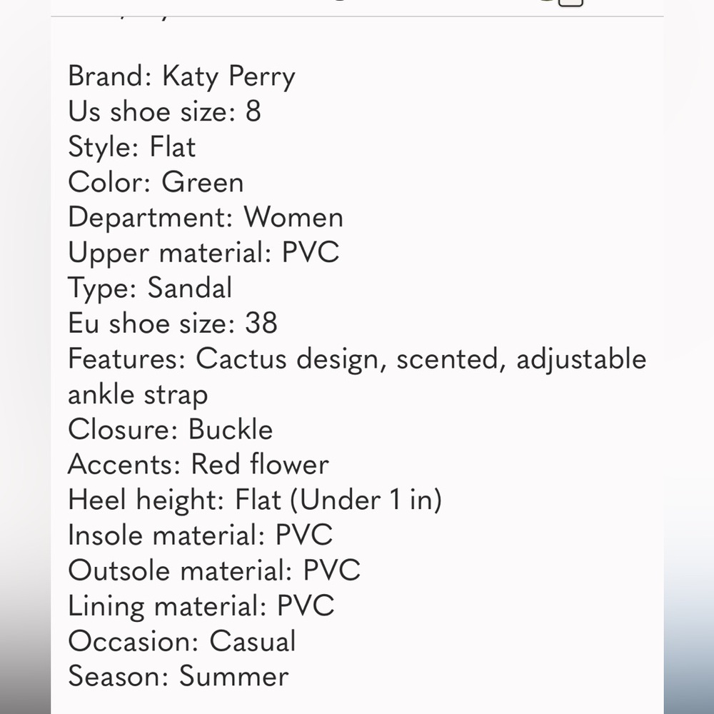 🌵NEW Katy Perry Jelly Sandals – “Smell Me” Cactus Toe, Size 8 - Picture 4 of 7